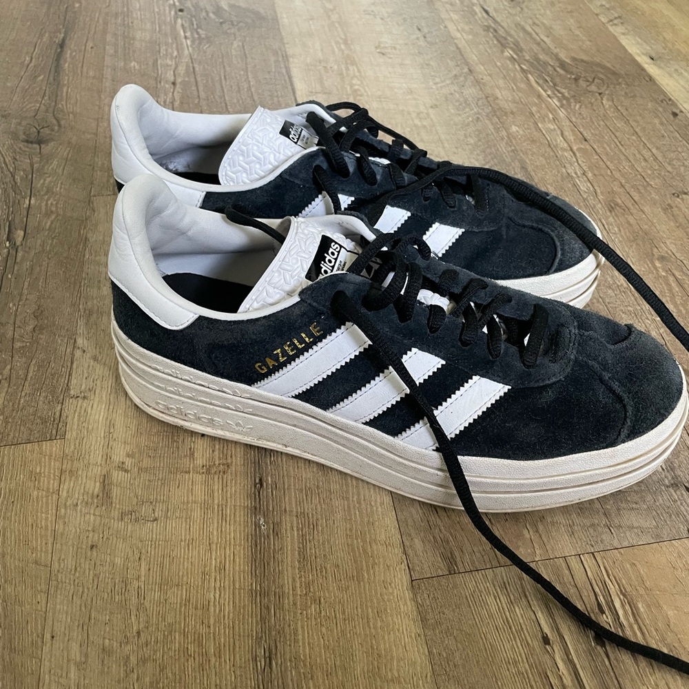 adidas Gazelle Women’s Black & White Suede Sneakers